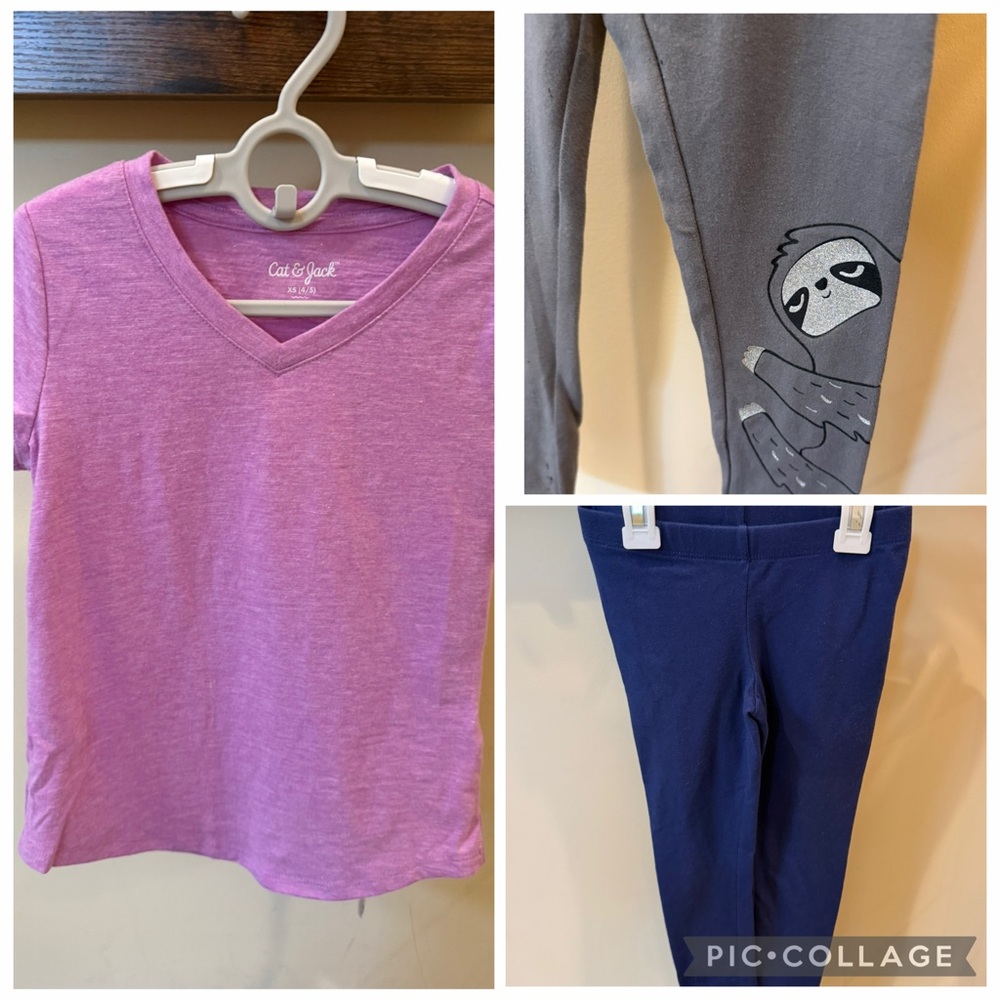 Cat & Jack Girls Shirt and Leggings Outfits NWOT